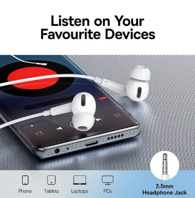 Picture of Baseus enock h18 wired earphone 3.5mm-White