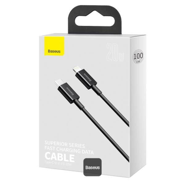Picture of Baseus Superior Series PD 20W Type-C To Lightning Fast Charging Data Cable 1M - Black-Black