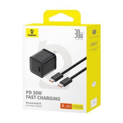 Picture of Baseus 30W Gan5s For iPhone 15 Series Charger with Cable-Black