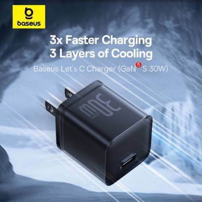 Picture of Baseus 30W Gan5s For iPhone 15 Series Charger with Cable-Black