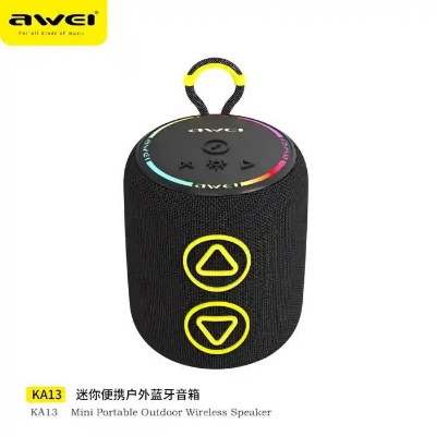 Picture of AWEI KA13 Mini Portable Outdoor Wireless Dynamic RGB Bluetooth Speaker-Black