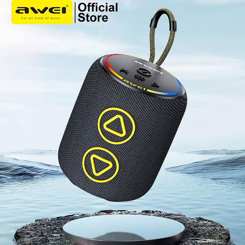 Picture of AWEI KA13 Mini Portable Outdoor Wireless Dynamic RGB Bluetooth Speaker-Black
