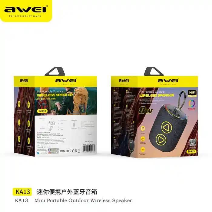 Picture of AWEI KA13 Mini Portable Outdoor Wireless Dynamic RGB Bluetooth Speaker-Black
