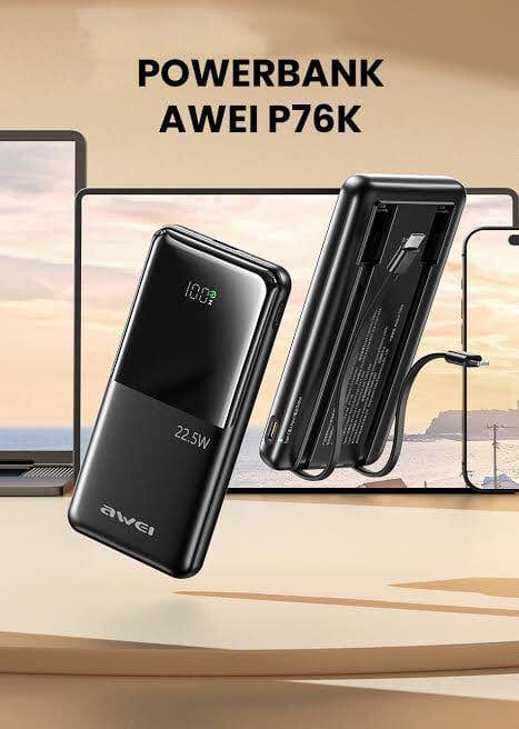 Picture of AWEI P76K powerbank 10000mAh 22.5W Digital Display black-Black