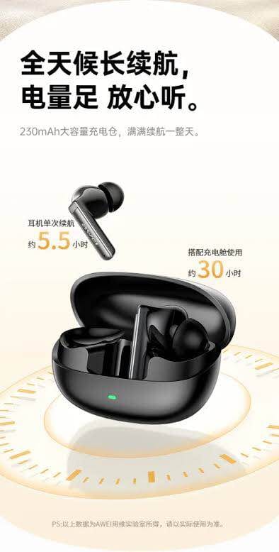 Picture of Awei T88 True Wireless Bluetooth Earphone 10mm Moving Coil Super Bass Spatial Sound Effects Earbuds 30 Hours Of Playback Time Ergonomic Design Gaming Headset-Black