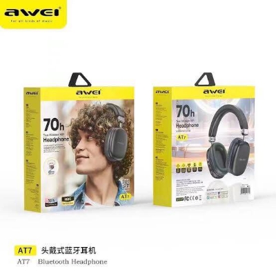 Picture of Awei AT7 Bluetooth Headphone 70 Hour Long Bettery Life-White