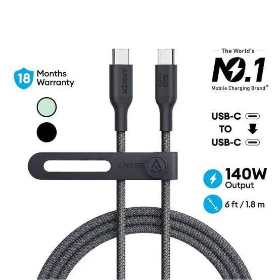 Picture of Anker 544 240W USB-C to USB-C Bio Based Cable 3ft-Black