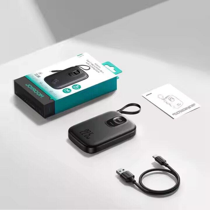 Picture of Joyroom JR-PBF18 22.5W 10000mAh Power Bank With Lightning Cable-Black