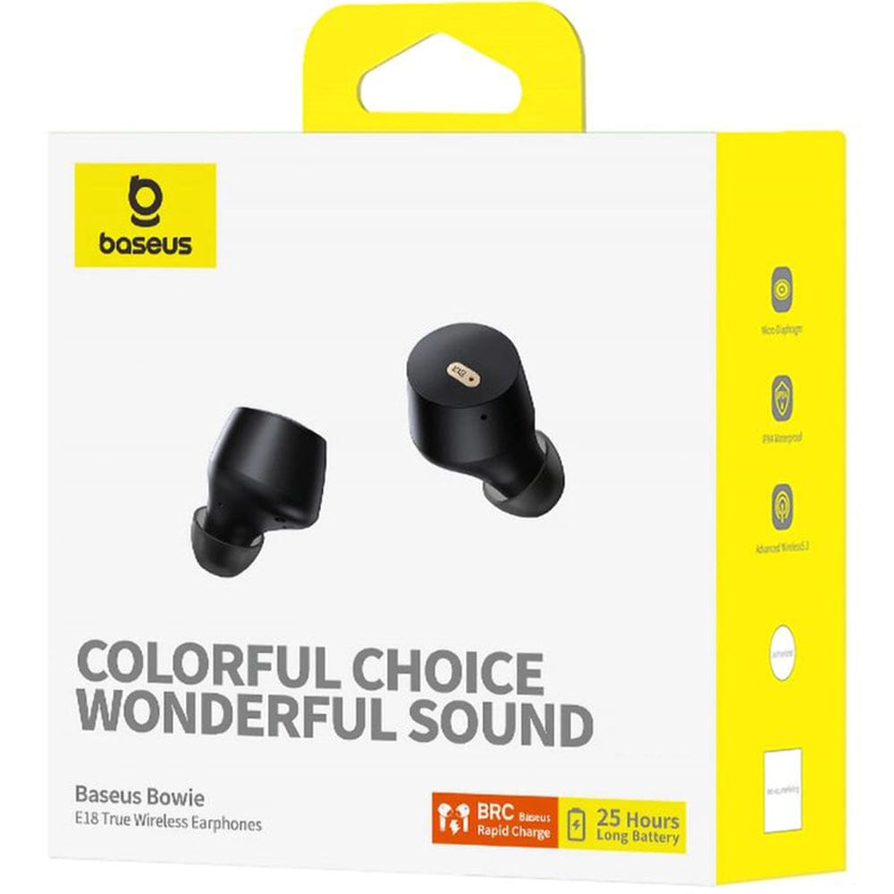 Picture of Baseus E18 TWS Crystal Clear Sound With Super BASS 25Hr Music Earbuds-Black
