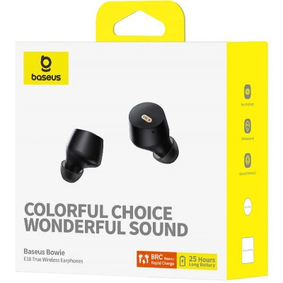 Picture of Baseus E18 TWS Crystal Clear Sound With Super BASS 25Hr Music Earbuds-Black