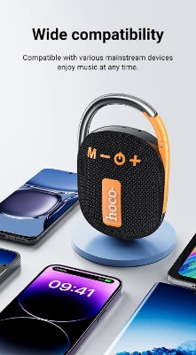 Picture of HOCO HC17 Bluetooth 5.3 AUX, USB, SD Card & FM Radio Supported Speaker - Black-Black