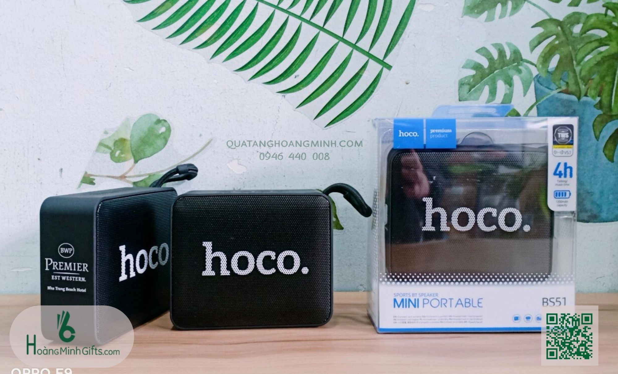 Picture of HOCO BS51 Bluetooth 5.1 AUX, USB, SD Card & FM Radio Supported Portable Wireless Speaker (Black)-black