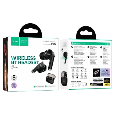 Picture of Hoco EQ12 Rima TWS Bluetooth Wireless Earbuds-Black