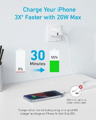 Picture of Anker 20W PD Dual Port Wall Charger (A2348)-White