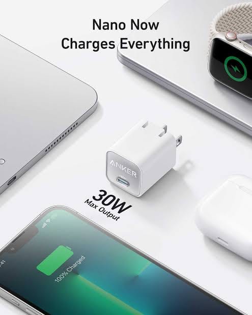 Picture of Anker Zolo 30W USB C Charger PD & IQ with C to C cable-White