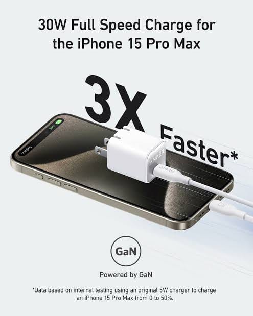 Picture of Anker Zolo 30W USB C Charger PD & IQ with C to C cable-White