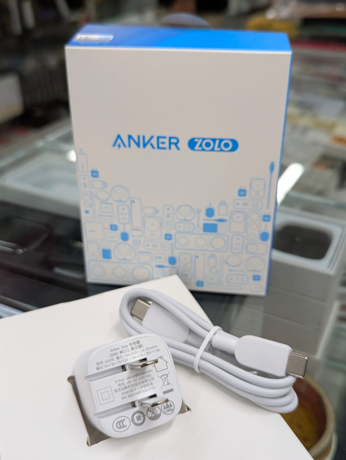 Picture of Anker Zolo 30W USB C Charger PD & IQ with C to C cable-White