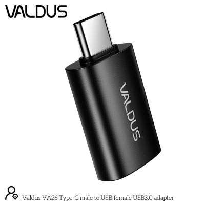 Picture of VALDUS VA26 USB-C male to USB-A female OTG adapter-Black