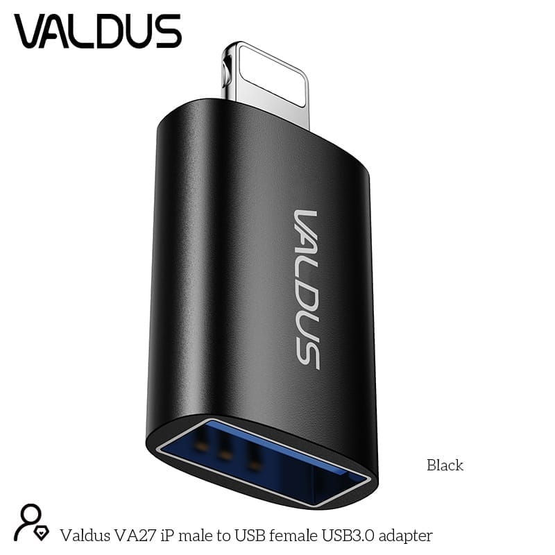 Picture of Valdus VA27 Lightning to Type A OTG Converter-Black