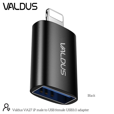 Picture of Valdus VA27 Lightning to Type A OTG Converter-Black