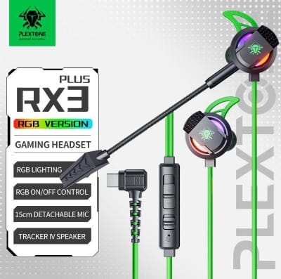 Picture of Plextone RX3 PLUS Type-C Wired Gaming Earphone-Green