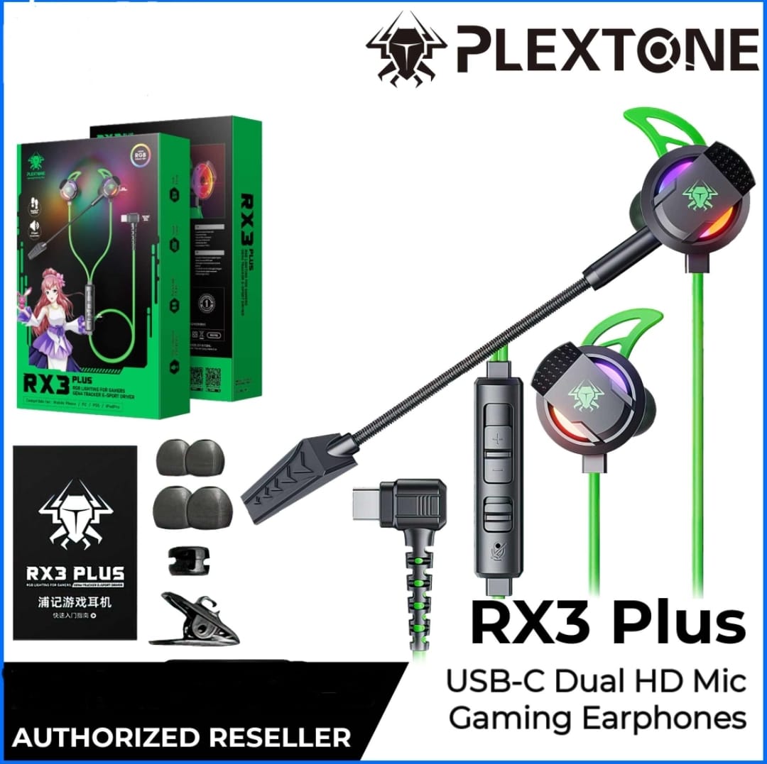 Picture of Plextone RX3 PLUS Type-C Wired Gaming Earphone-Green