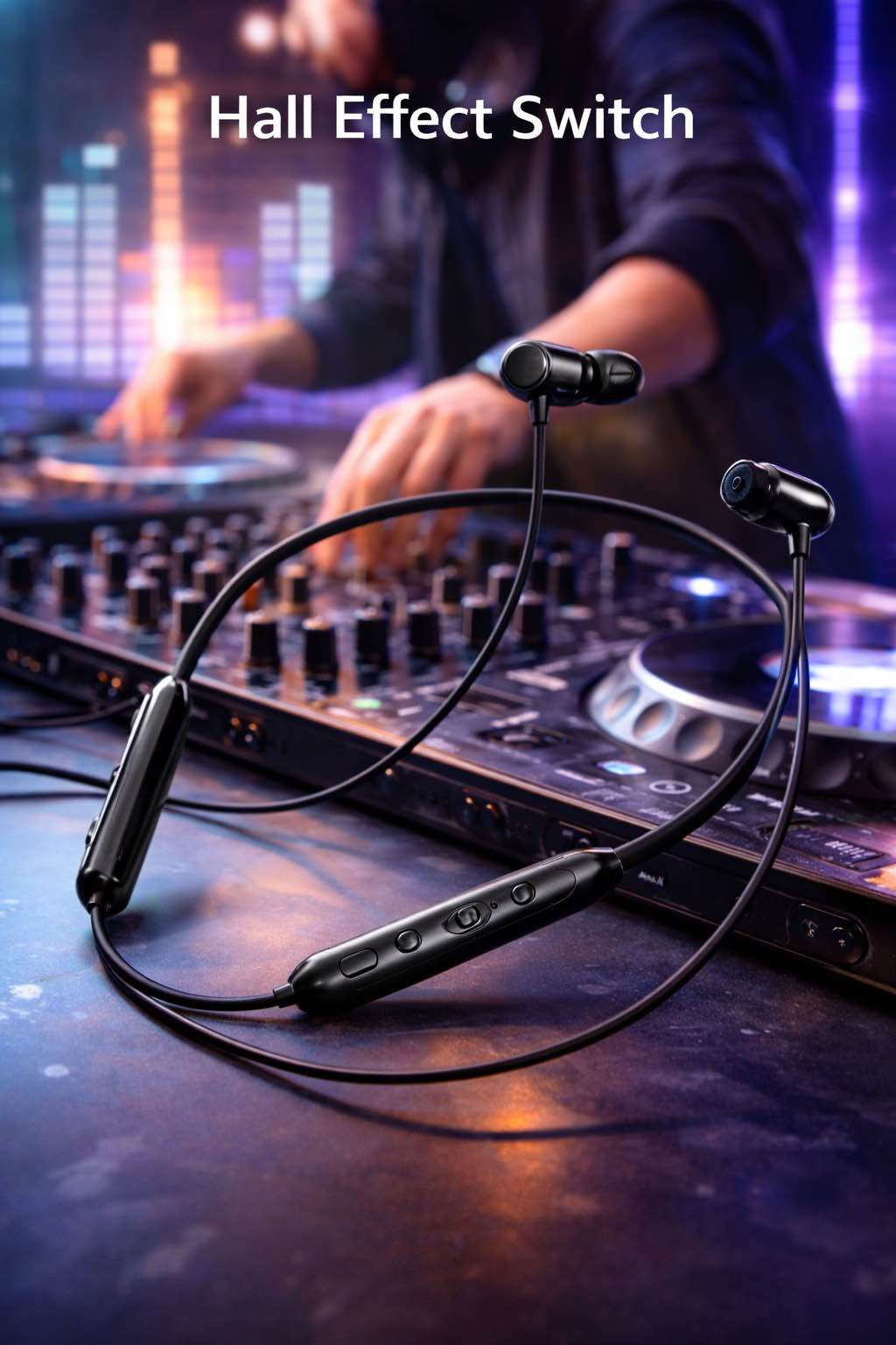 Picture of Jiayou Melody-6 All Day Neck-Mounted Bluetooth Earphones – Hall Effect Switch, Bluetooth 6.0, 50H Playtime, 250mAh Battery-Black