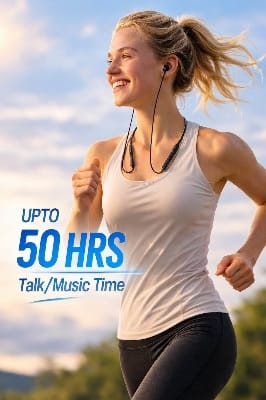 Picture of Jiayou Melody-7 Sports Wireless Neckband Earphones – Magnetic Design, Bluetooth 6.0, 50H Playtime, 250mAh Battery-Black