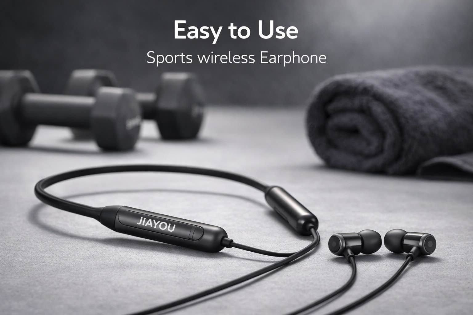 Picture of Jiayou Melody-7 Sports Wireless Neckband Earphones – Magnetic Design, Bluetooth 6.0, 50H Playtime, 250mAh Battery-Black