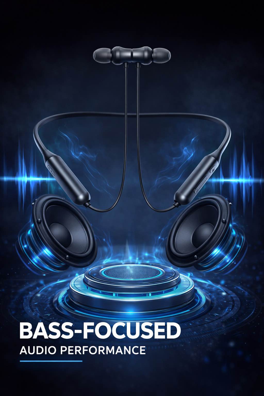 Picture of Jiayou Melody-7 Sports Wireless Neckband Earphones – Magnetic Design, Bluetooth 6.0, 50H Playtime, 250mAh Battery-Black