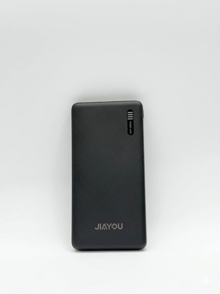 Picture of Jiayou Thunder-5 10000mAh Portable Slim Power Bank – 2.5A Fast Charging, Dual USB Output, Type-C & Micro Input-Black