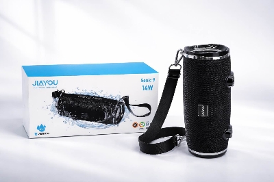 Picture of Jiayou Sonic 9 14W Portable Bluetooth Speaker with Belt, Bluetooth 5.4, 3000mAh Battery-Black