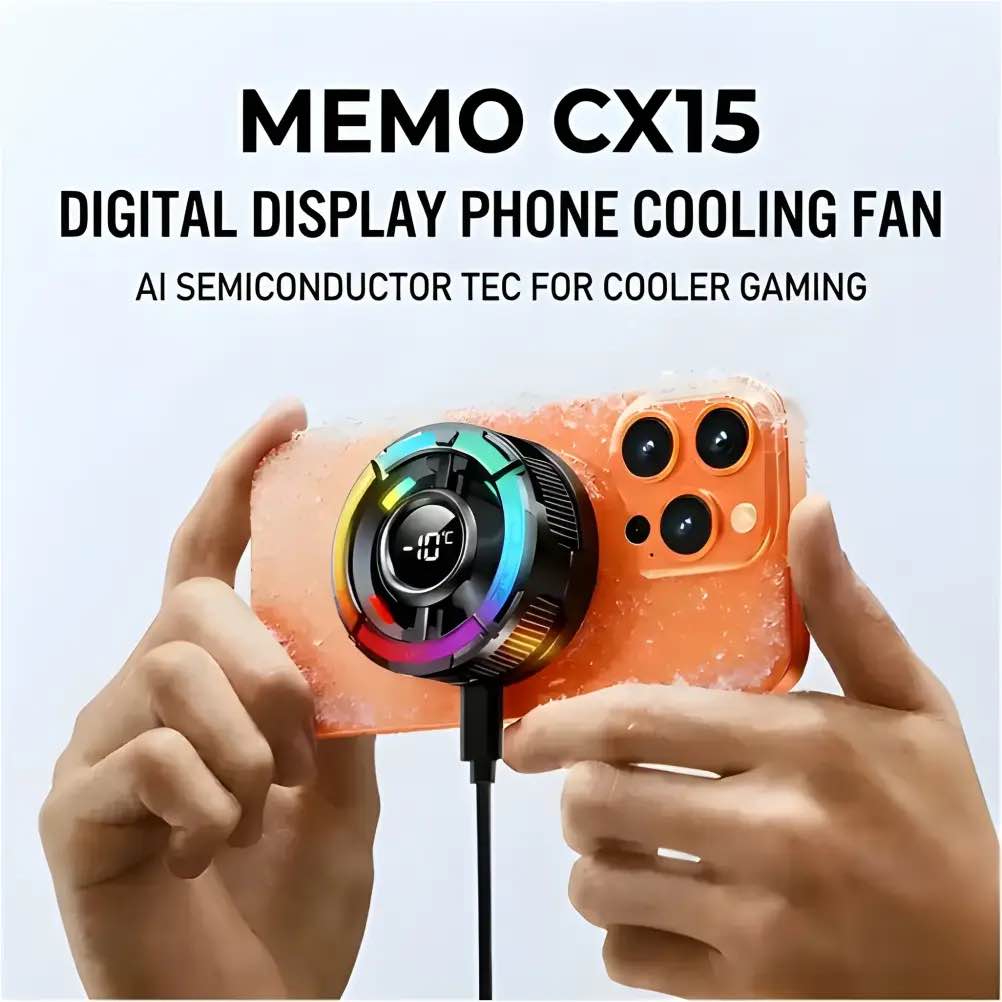 Picture of MEMO CX15 Digital Display Mobile Game Cooling Fan-Black