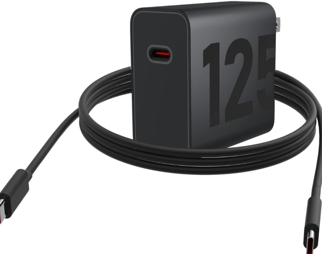 Picture of Motorola 125W TurboPower Rapid Wall Charger - Type-C Ultra-Fast Charging Adapter-Black
