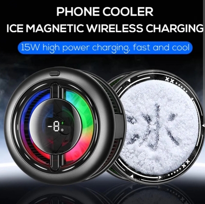 Picture of Memo CX19 Magnetic Semiconductor Phone Cooler - RGB Radiator Cooling Fan for Gaming-Black