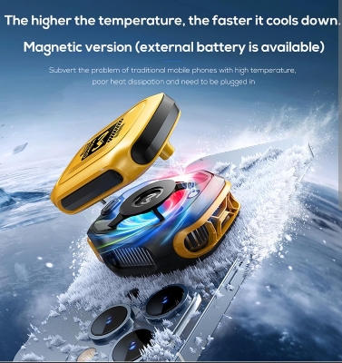 Picture of Memo CX19 Magnetic Semiconductor Phone Cooler - RGB Radiator Cooling Fan for Gaming-Black