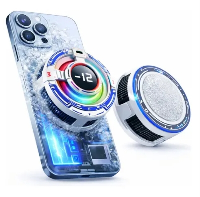 Picture of Memo CX16 Magnetic Semiconductor Phone Cooler - RGB Radiator Cooling Fan for Mobile Gaming-White