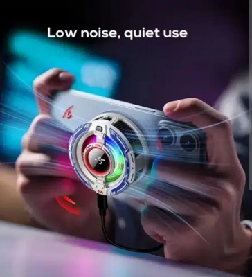 Picture of Memo CX16 Magnetic Semiconductor Phone Cooler - RGB Radiator Cooling Fan for Mobile Gaming-White