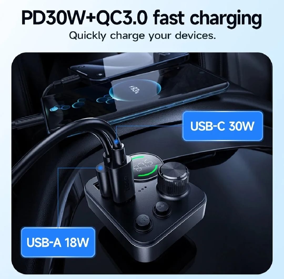 Picture of Hoco E86 Alegria 48W Dual Port Car Charger-Black