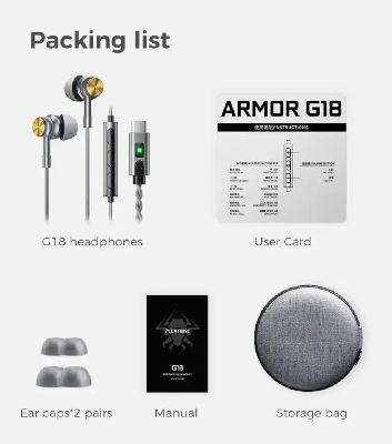 Picture of Plextone G18 Type-C Wired Gaming Earphone-Black