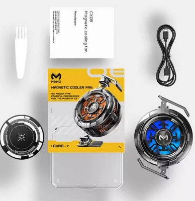 Picture of MEMO CX08 Magnetic Phone Cooler Semiconductor Gaming Cooling Fan-Black