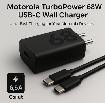 Picture of Motorola 68W TurboPower Fast Charger Type-C Wall Adapter for Moto-Black