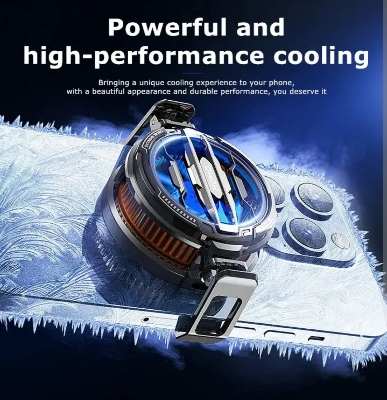 Picture of Memo CX07 Magnetic Semiconductor Phone Cooler - RGB Radiator Cooling Fan for Gaming-Black