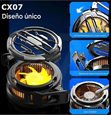 Picture of Memo CX07 Magnetic Semiconductor Phone Cooler - RGB Radiator Cooling Fan for Gaming-Black