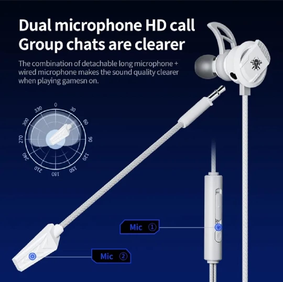 Picture of Plextone RX3 Pro Gaming Earphones - Dual Microphone In-Ear Gaming-White