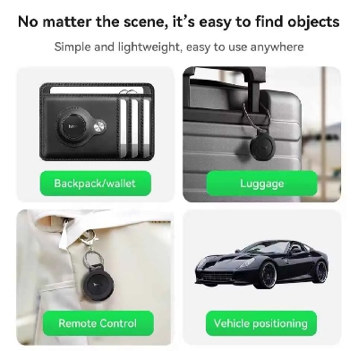 Picture of Hoco E101 Dual Anti-lost Device Location Tracker (Android & iOS Support)-Black
