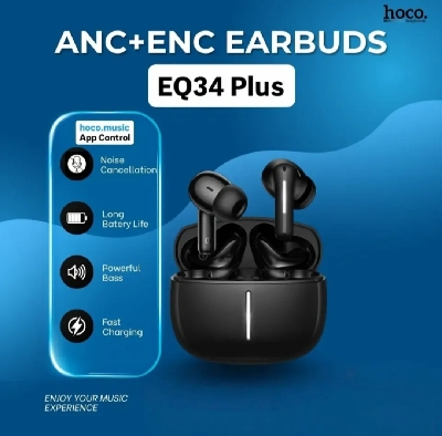 Picture of Hoco EQ34 Plus True Wireless Earbuds - Bluetooth 5.3 Gaming Headphones-Black