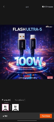 Picture of Jiayou 100W FLASH ULTRA-5 USB to Type-C Cable 1m-Black