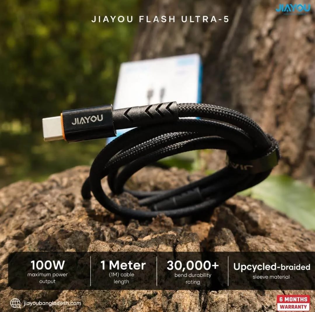 Picture of Jiayou 100W FLASH ULTRA-5 USB to Type-C Cable 1m-Black