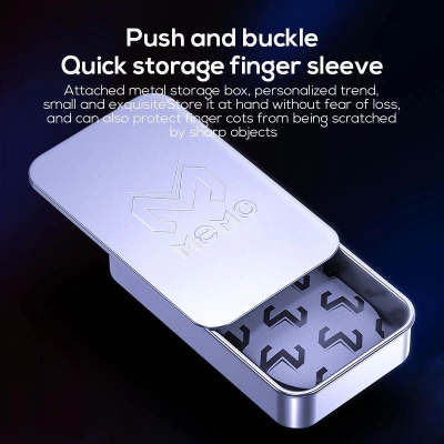 Picture of MEMO FS02 Silver Fiber Gaming Finger Sleeves for Android & iPhone (1 Pair)-Black